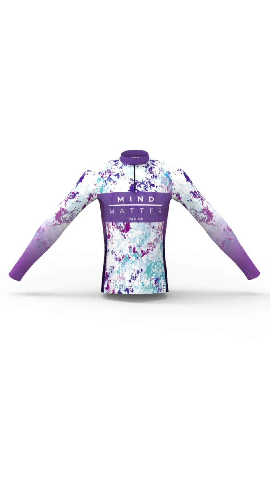 MM Racing - Purple Paint Splash - 1/4 Zip Long Sleeve Running Shirt