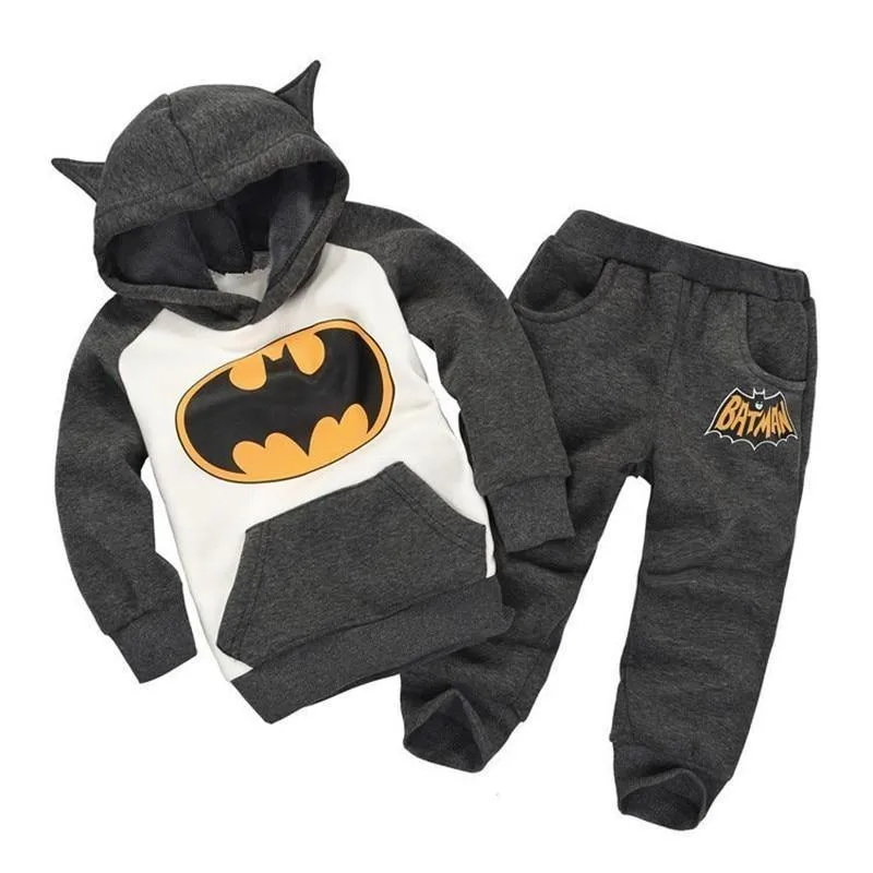 Modern Fashion Cotton Thick Warm Casual Hooded Sweater Cartoon Cute Bear Three-piece Suit For Baby Boy & Girl