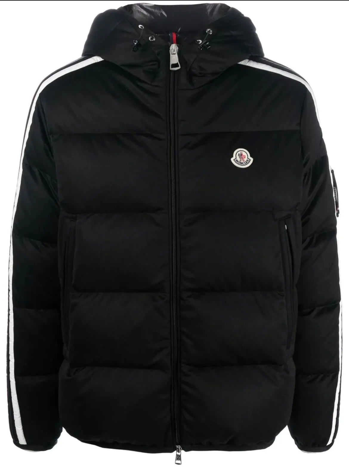 MONCLER SANBESAN LOGO DOWN PUFFER JACKET - BLACK