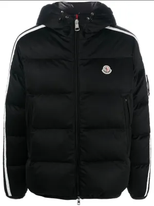 MONCLER SANBESAN LOGO DOWN PUFFER JACKET - BLACK