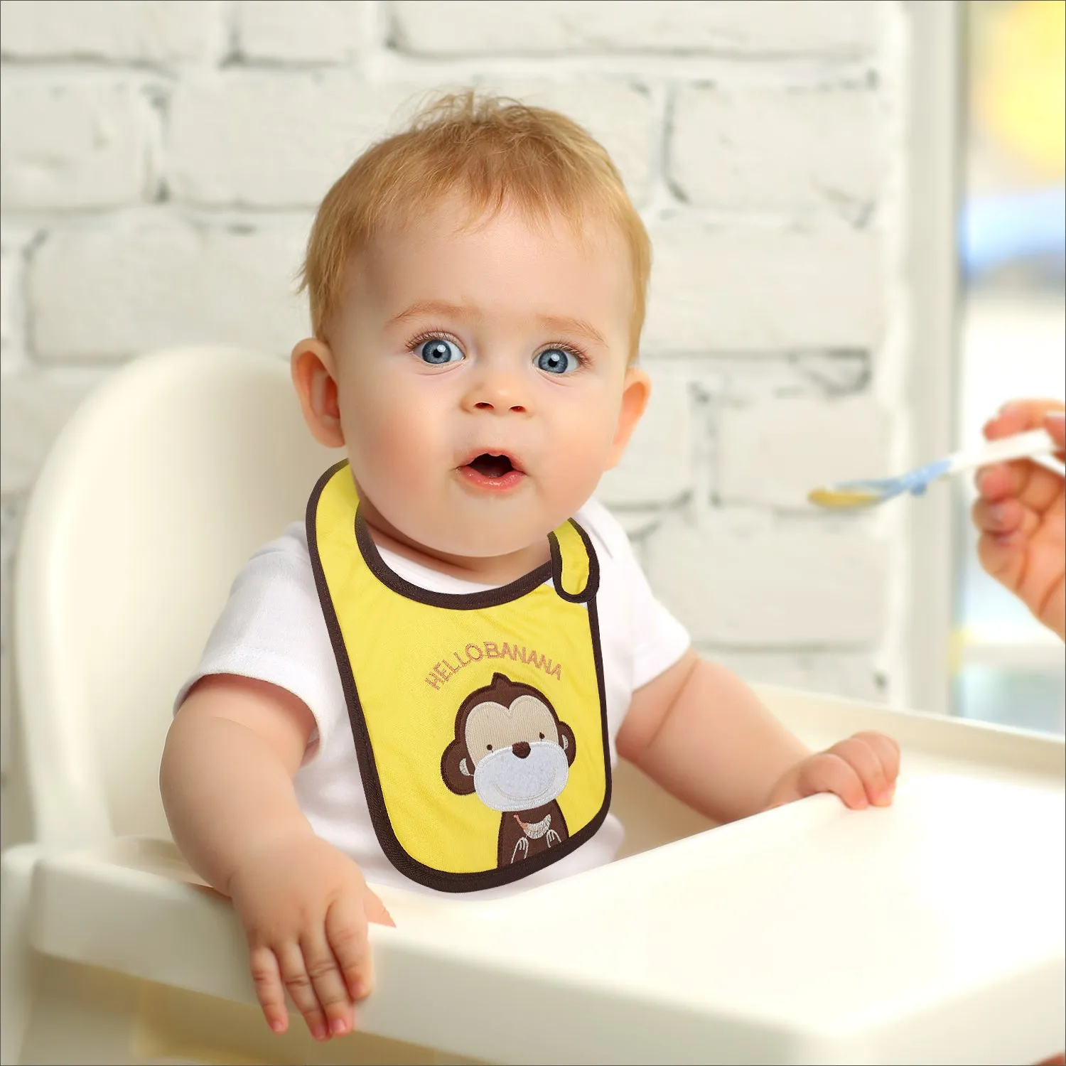 Monkey And Lion Multicolour 3 Pk Bibs