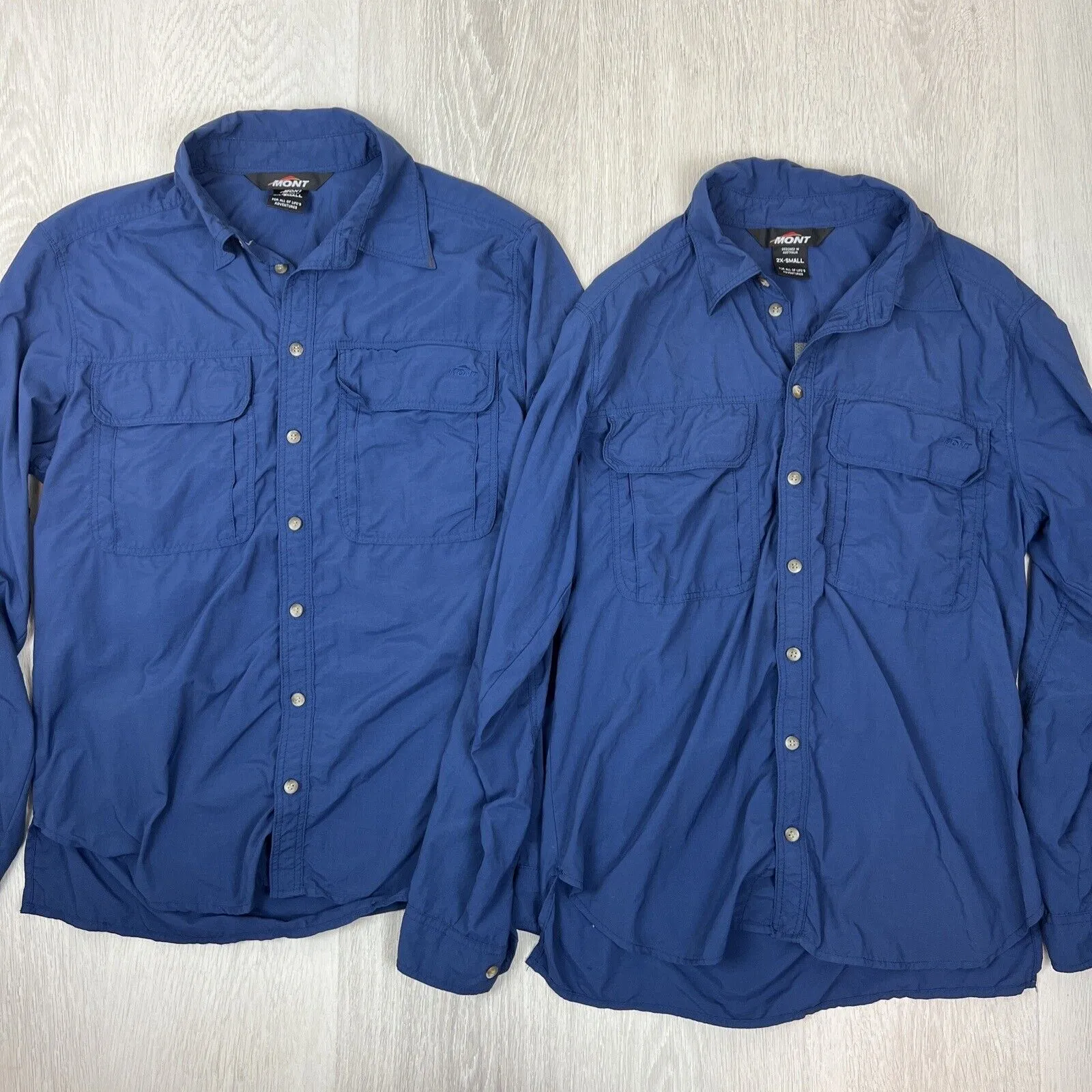 Mont Adventure Equipment Long Sleeve Button Up Shirt Size 2XS (2 Shirts)