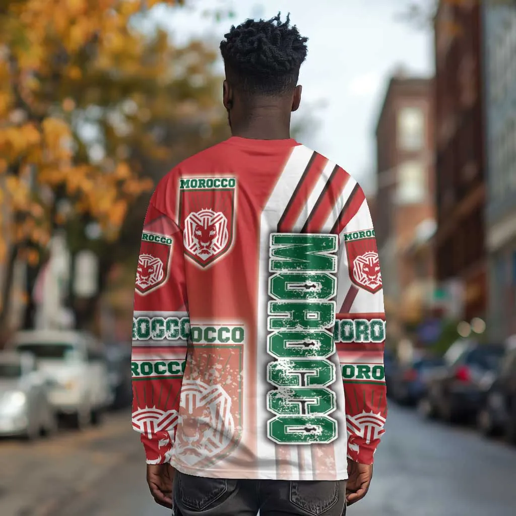 Morocco Soccer Long Sleeve Shirt Atlas Lions Football - Road To Champion DT03