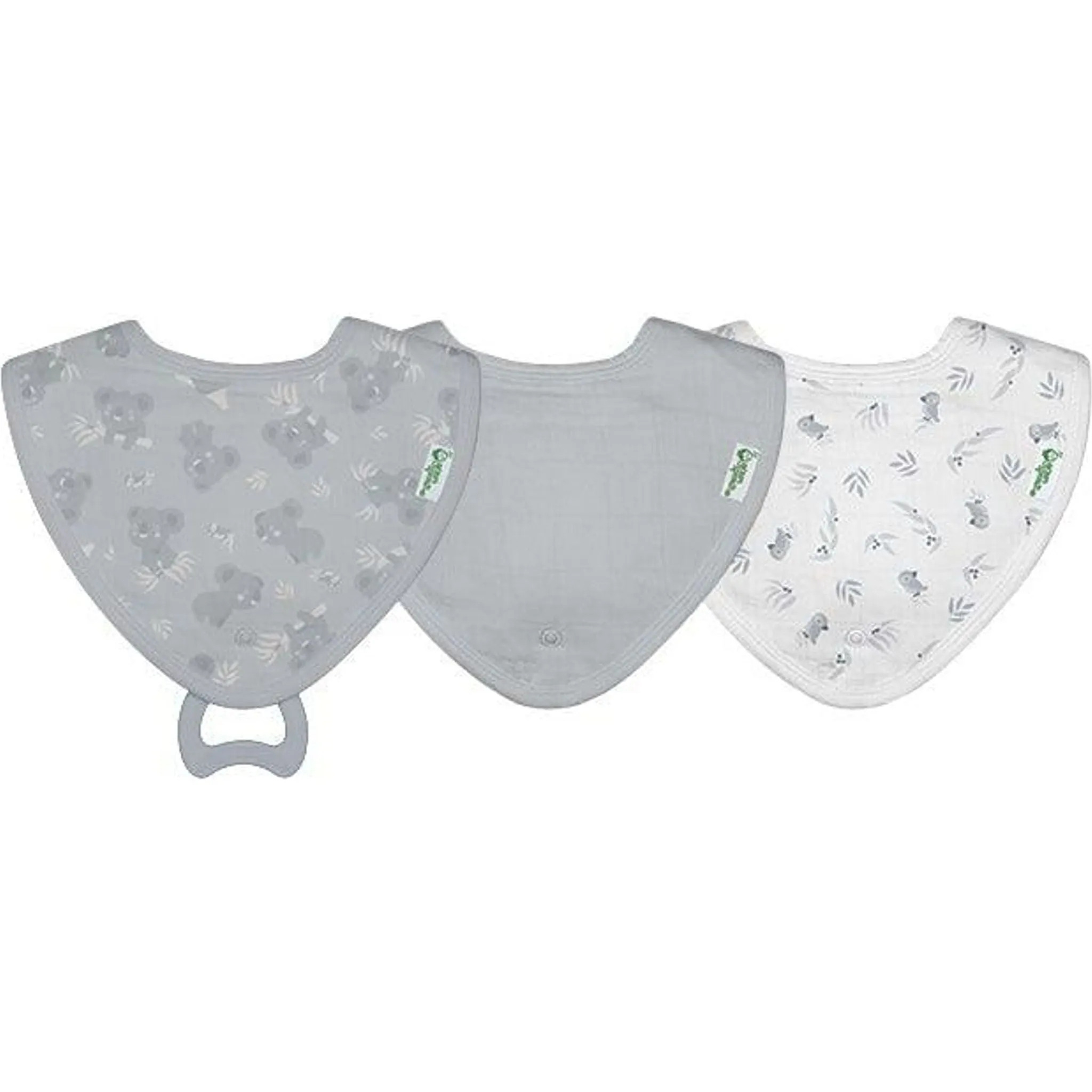 Muslin Stay-Dry Teether Bibs made from Organic Cotton (3 pack)