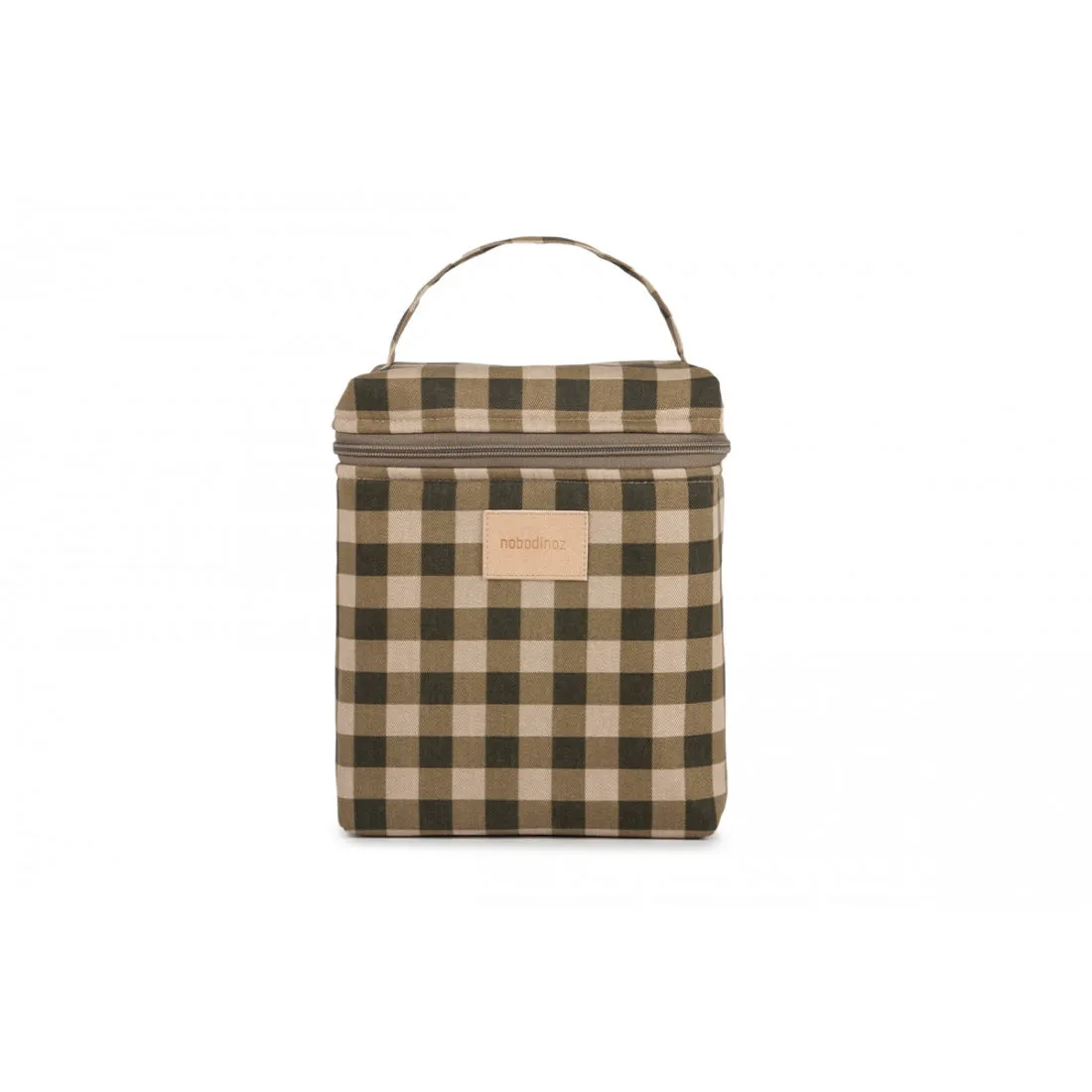nobodinoz Hyde Park Insulated Baby Bottle and Lunch Bag Green Checks