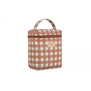 nobodinoz Hyde Park Insulated Baby Bottle and Lunch Bag Terracotta Checks