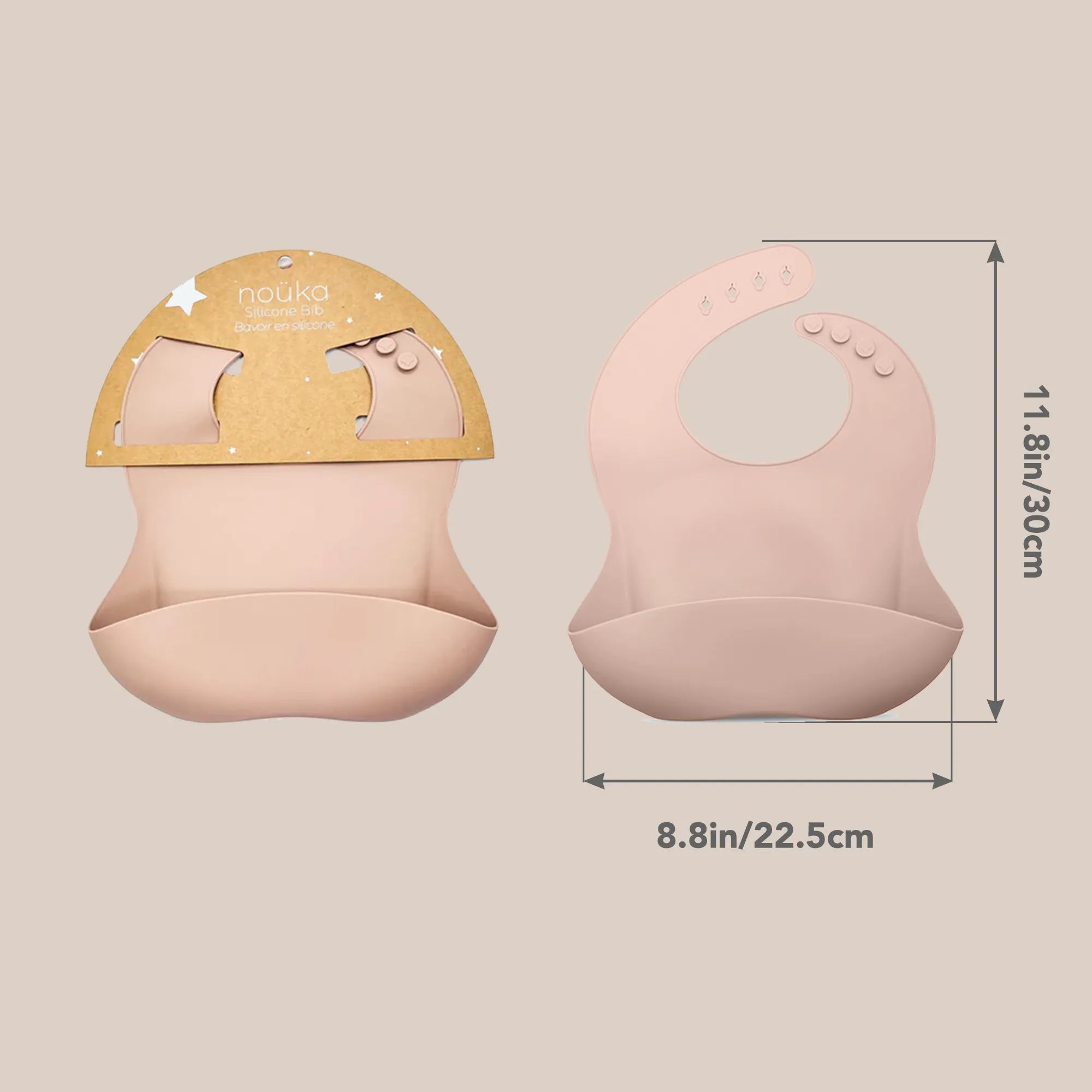 noüka Bib - Soft Blush (Min. of 2 PK, Multiples of 2 PK)