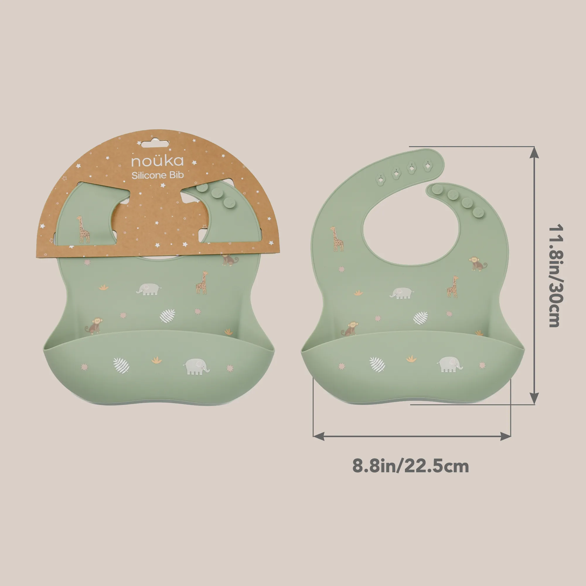 noüka Design Bib -  Safari (Min. of 2 PK, Multiples of 2 PK)