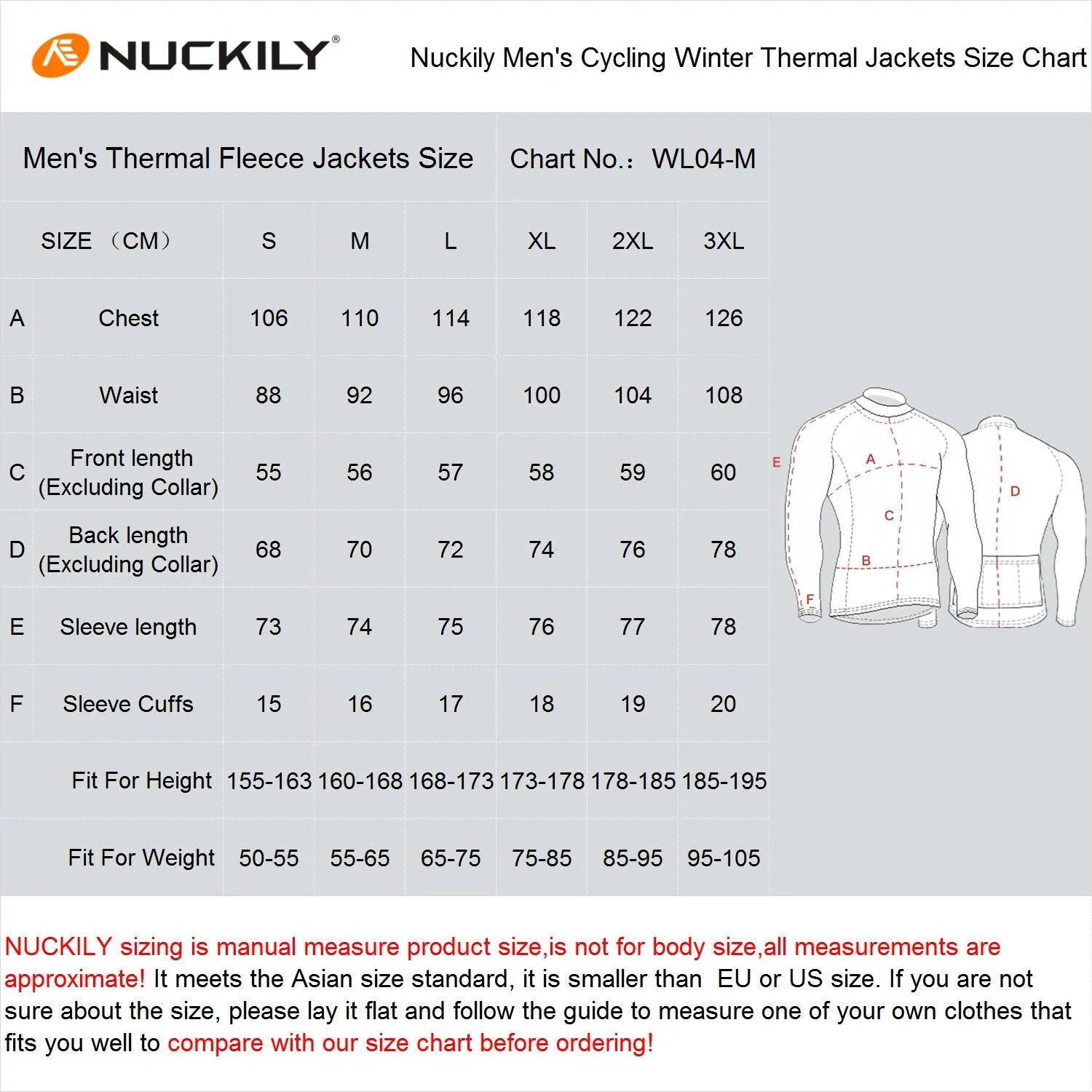 Nuckily NJ04 Fleece Winter Jacket (Red)