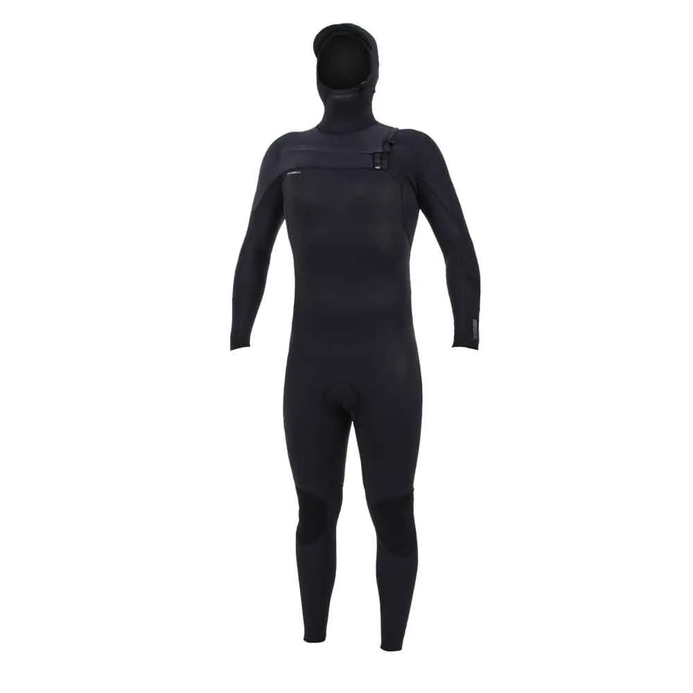 O'Neill Hyperfreak 4/3mm  Chest Zip Hooded Wetsuit - Black