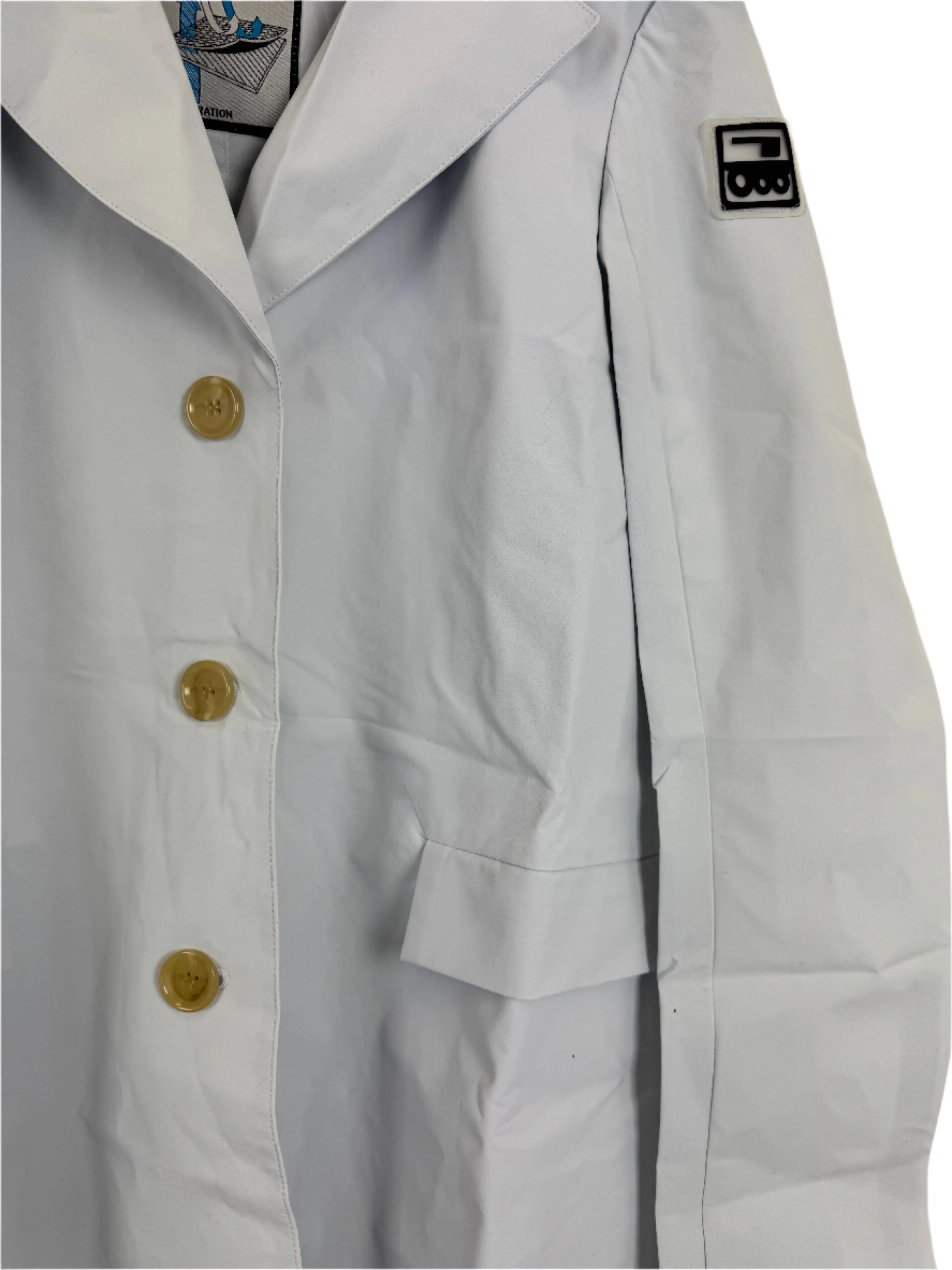 Pale Blue Button Down Raincoat - Size 0 - 6