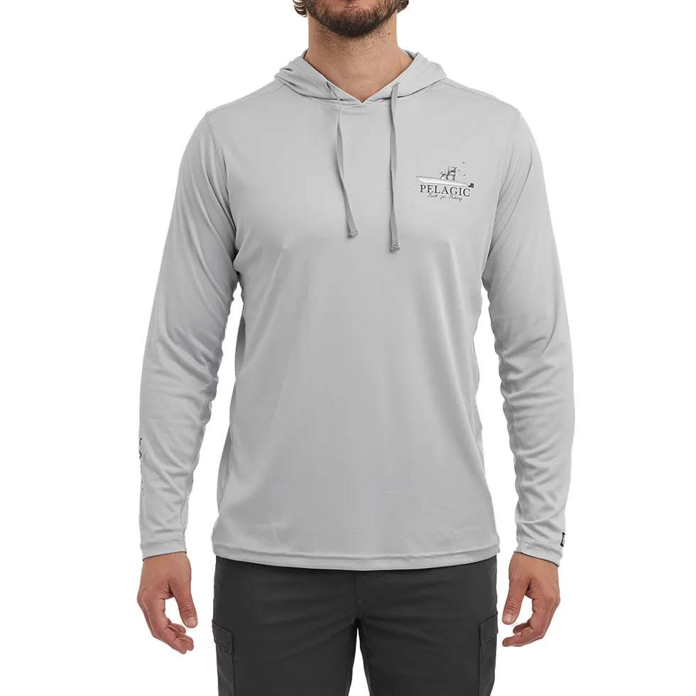 Pelagic Gear -  Vaportek Let's Go Hooded Fishing Shirt - Light Grey