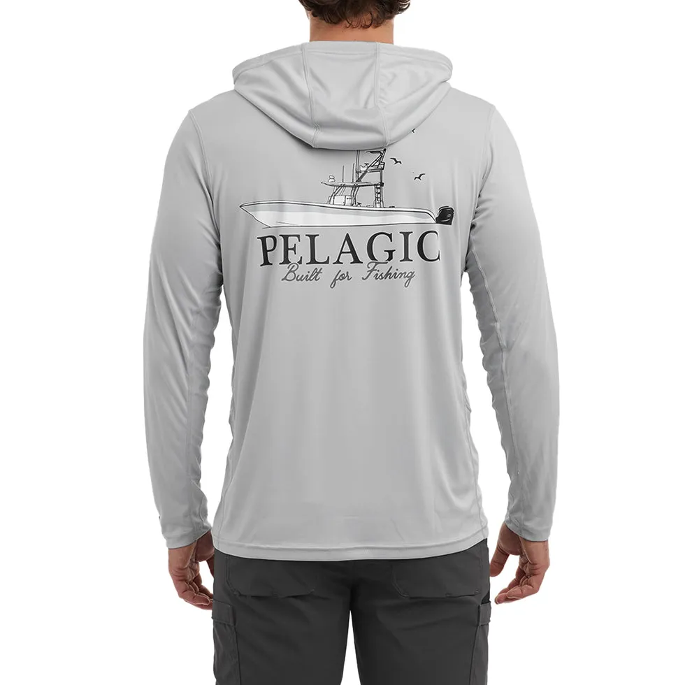 Pelagic Gear -  Vaportek Let's Go Hooded Fishing Shirt - Light Grey