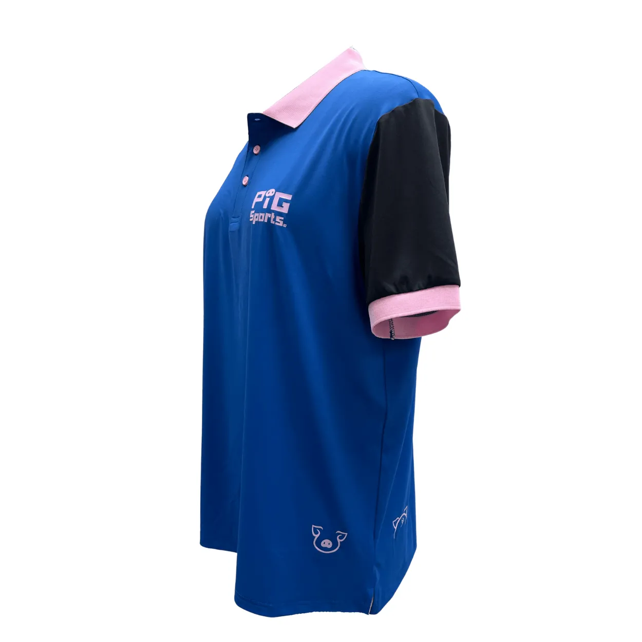 Performance Polo Shirt - Black/Pink/Blue