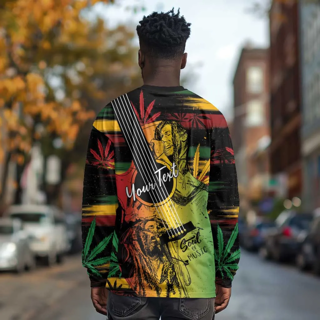 Personalised Afro Reggae Long Sleeve Shirt Soul of Music Sketch Style LT7