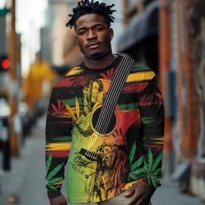 Personalised Afro Reggae Long Sleeve Shirt Soul of Music Sketch Style LT7