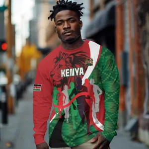 Personalised Athletics Kenya Long Sleeve Shirt Kente Pattern LT15