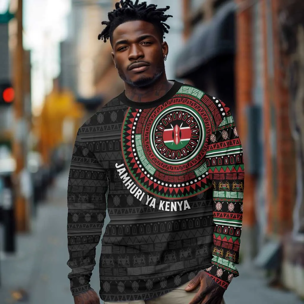 Personalised Kenya African Tribal Pattern Long Sleeve Shirt Chest Arm Tattoo LT15