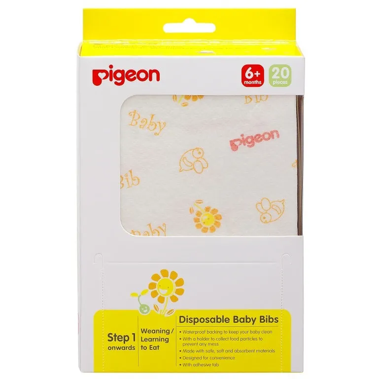 Pigeon Disposable Baby Bibs 20pc 6m 