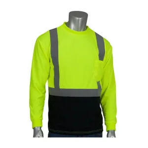 PIP ANSI Type R Class 2 Black Bottom Shirt w/50  UPF 312-1350B