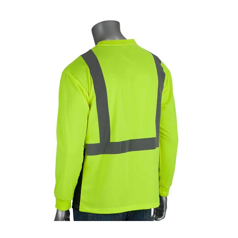PIP ANSI Type R Class 2 Black Bottom Shirt w/50  UPF 312-1350B