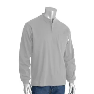 PIP Light Gray FR Long Sleeve Henley 385-FRHNLG