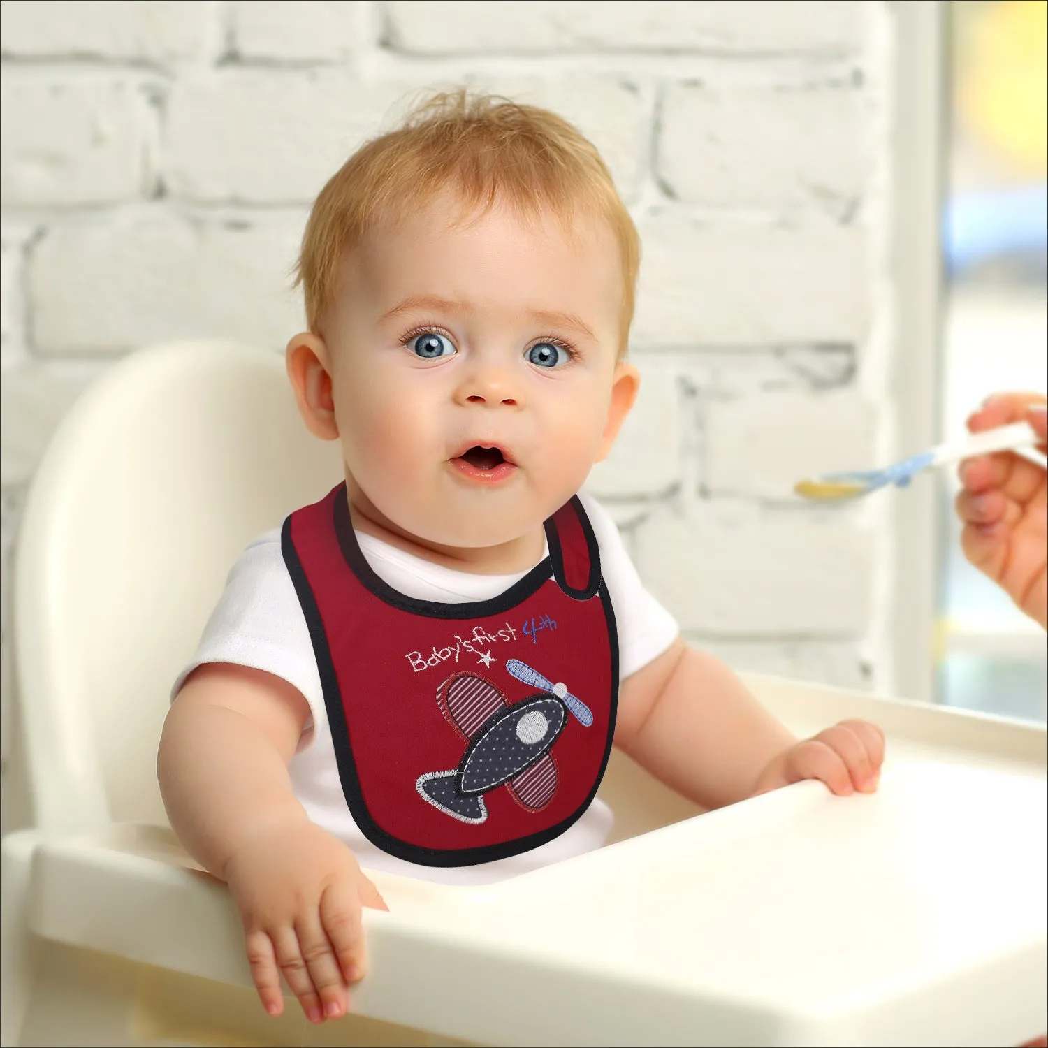 Plane And Elephant Multicolour 3 Pk Bibs
