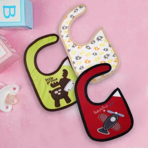 Plane And Elephant Multicolour 3 Pk Bibs
