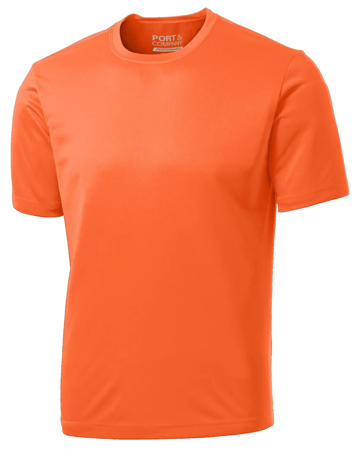 Port & Company Performance Tee. PC380 Neon Orange