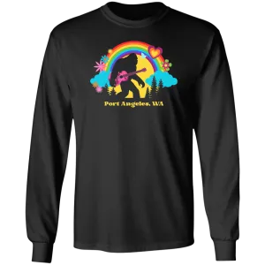 Port Angeles Flower Power Sasquatch Long Sleeve T-Shirt