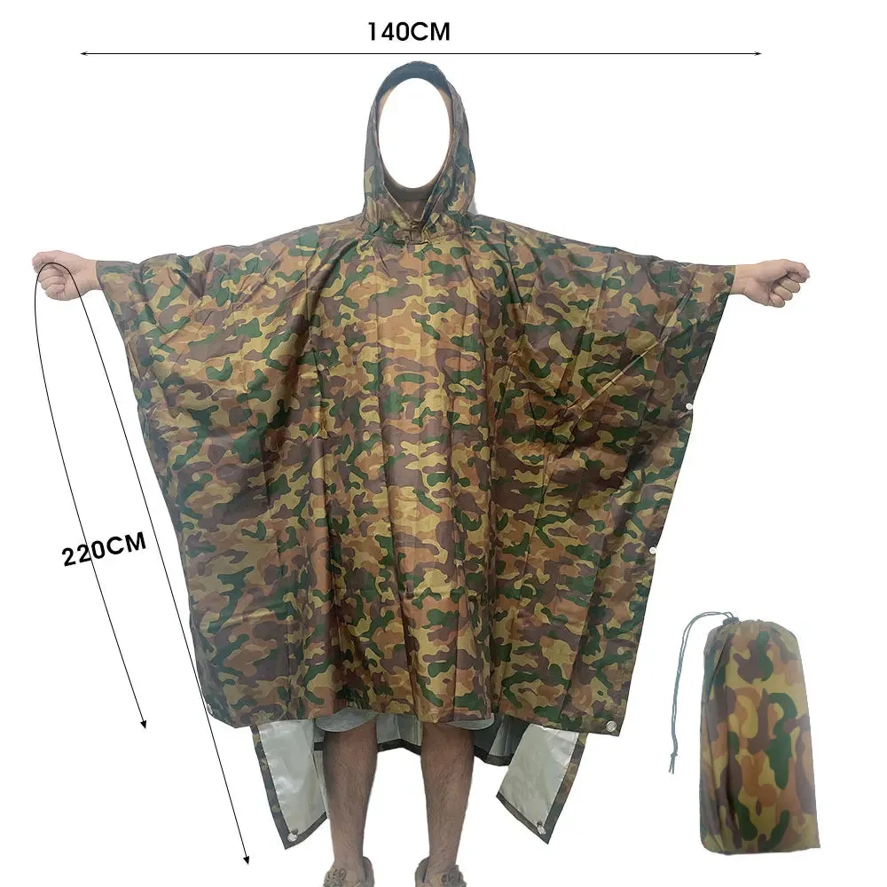 Portable 3-in-1 Multifunctional Raincoat Poncho Mat - Durable Rain Gear for Hiking and Camping
