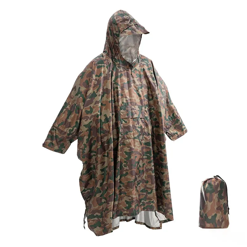 Portable 3-in-1 Multifunctional Raincoat Poncho Mat - Durable Rain Gear for Hiking and Camping