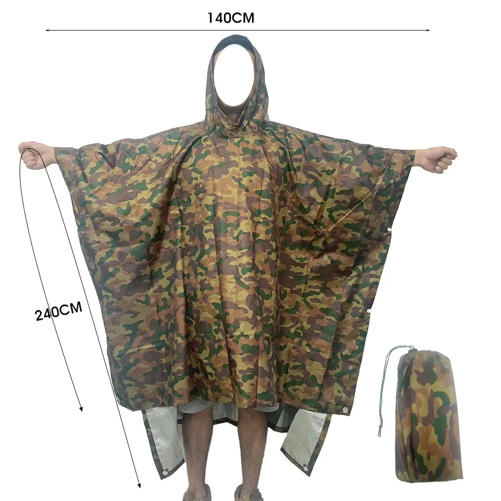 Portable 3-in-1 Multifunctional Raincoat Poncho Mat - Durable Rain Gear for Hiking and Camping