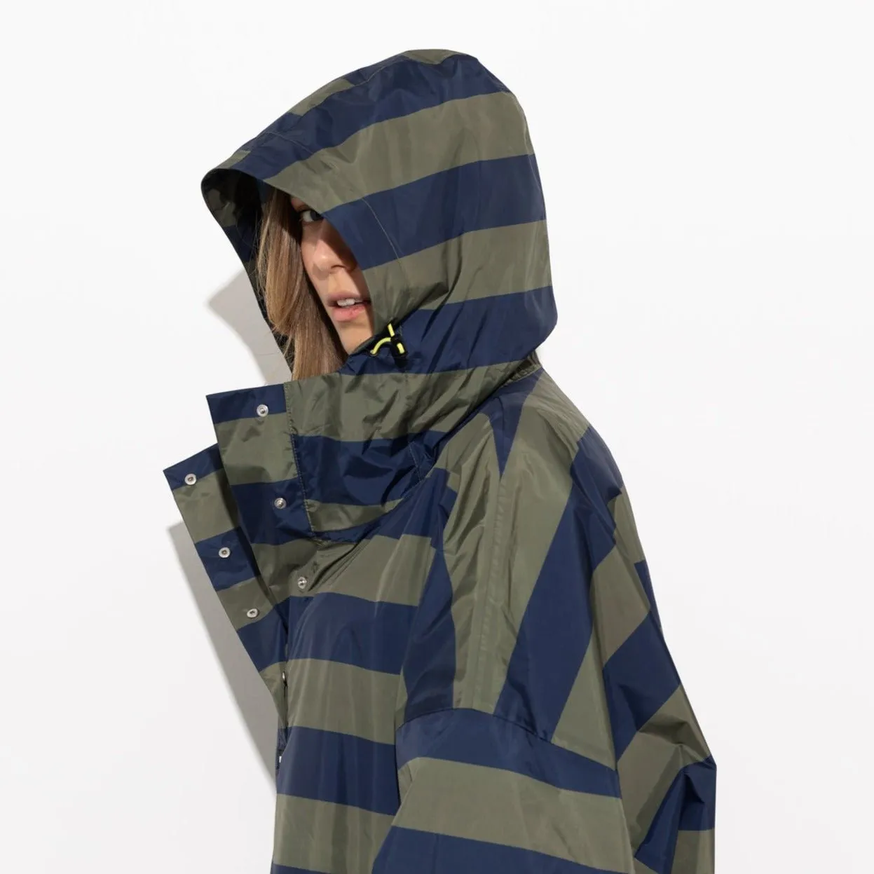 Raincoat bold stripes - navy/olive