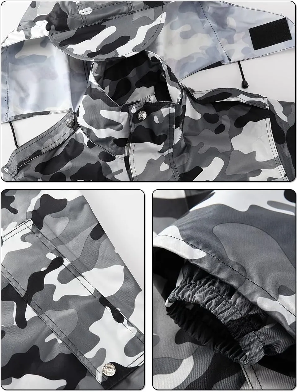 Raincoat Waterproof Long Rain Jacket Lightweight Rainwear Reflective with Packable Hood for Men Women Adults