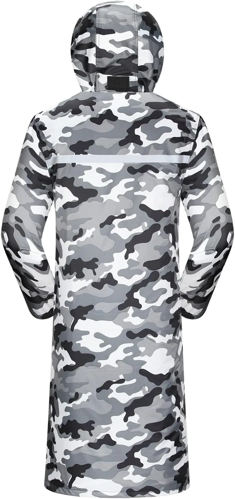 Raincoat Waterproof Long Rain Jacket Lightweight Rainwear Reflective with Packable Hood for Men Women Adults