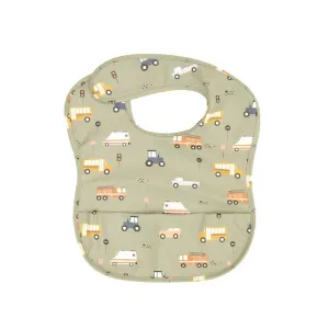Recycled Pouch Bib - Trucks - 6M 