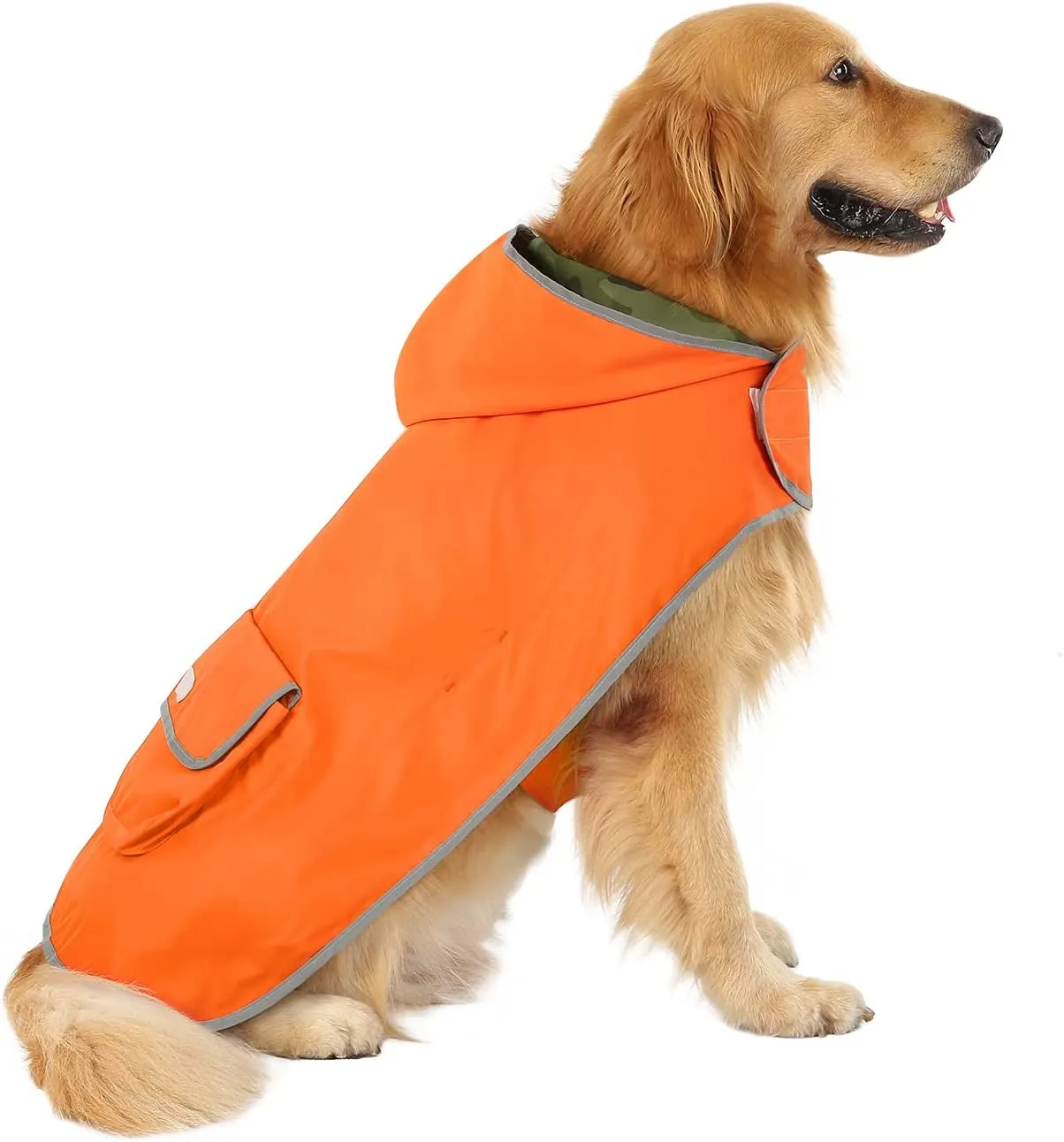 Reversible Hooded Dog Raincoat – Waterproof Poncho