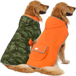 Reversible Hooded Dog Raincoat – Waterproof Poncho