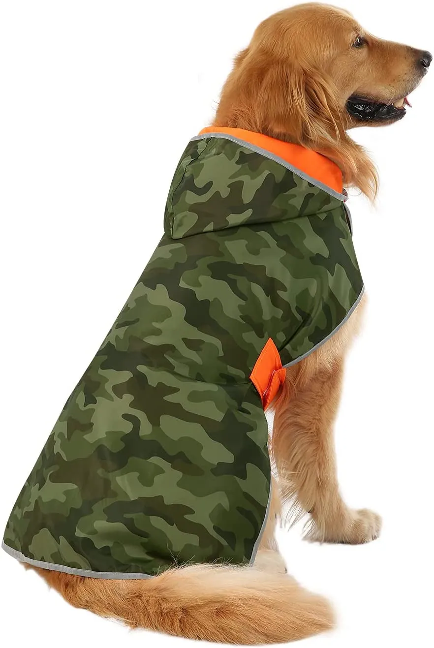 Reversible Hooded Dog Raincoat – Waterproof Poncho