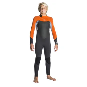 Rip Curl Junior Dawn Patrol 4/3mm Back Zip Wetsuit  - Grey/Orange