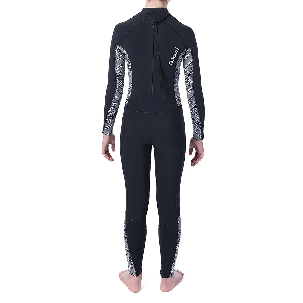 Rip Curl Junior Dawn Patrol 4/3mm B/Z Full Wetsuit  - Black/White