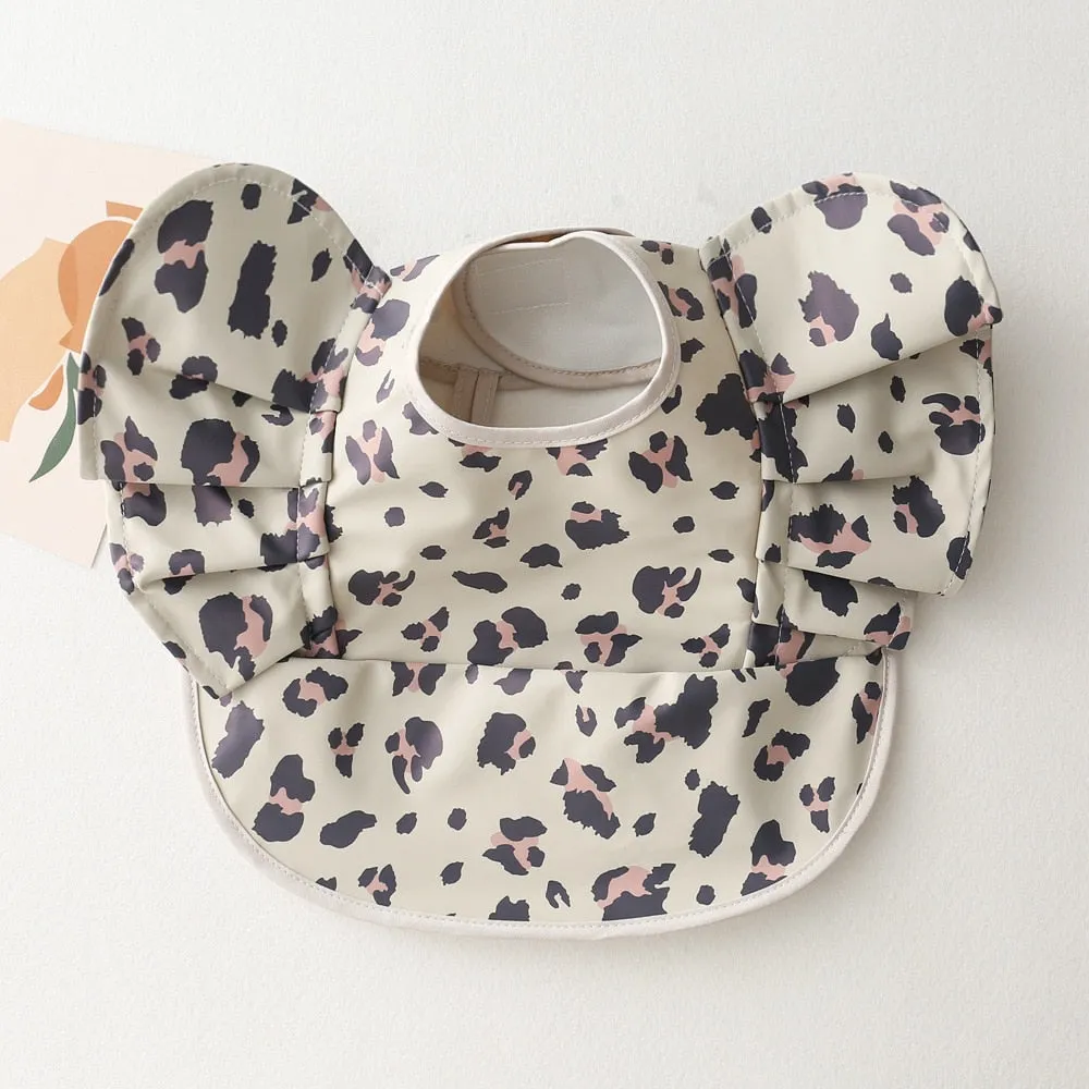 Ruffle Waterproof Cartoon Print Bibs