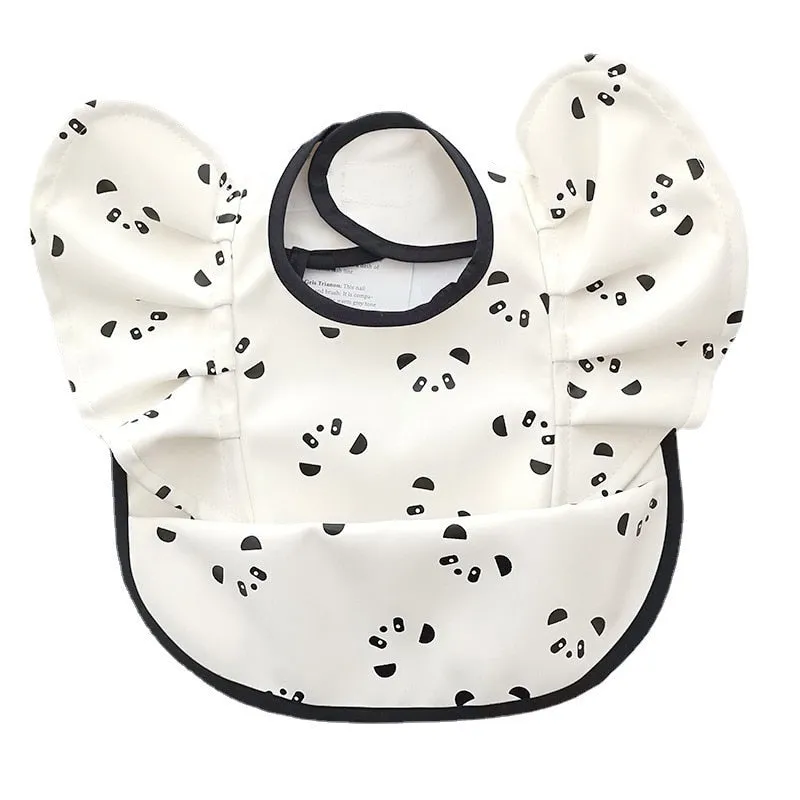 Ruffle Waterproof Cartoon Print Bibs