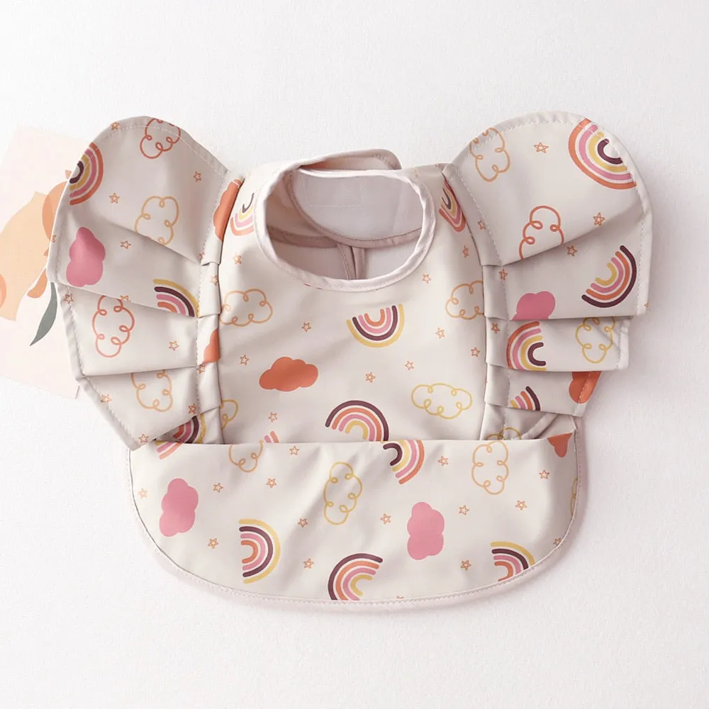 Ruffle Waterproof Cartoon Print Bibs