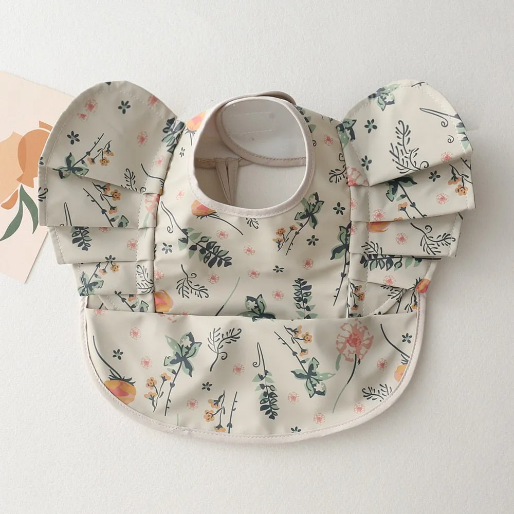 Ruffle Waterproof Cartoon Print Bibs