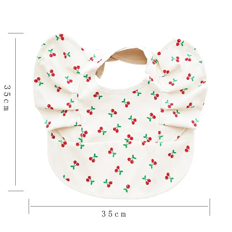 Ruffle Waterproof Cartoon Print Bibs