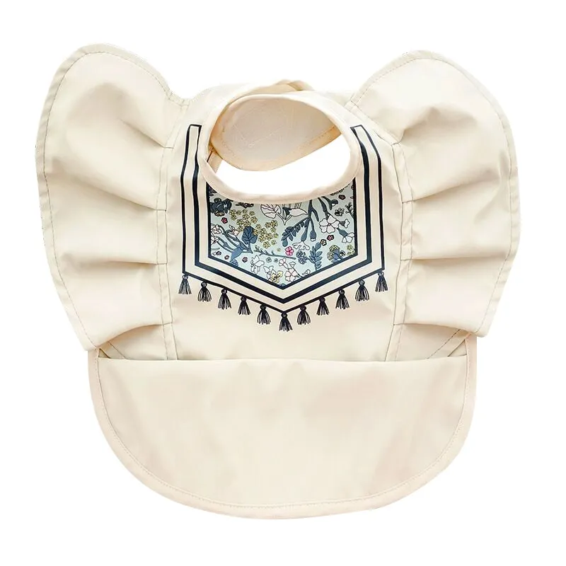 Ruffle Waterproof Cartoon Print Bibs