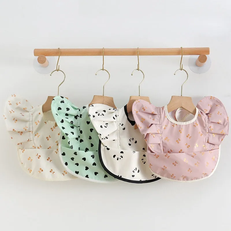 Ruffle Waterproof Cartoon Print Bibs