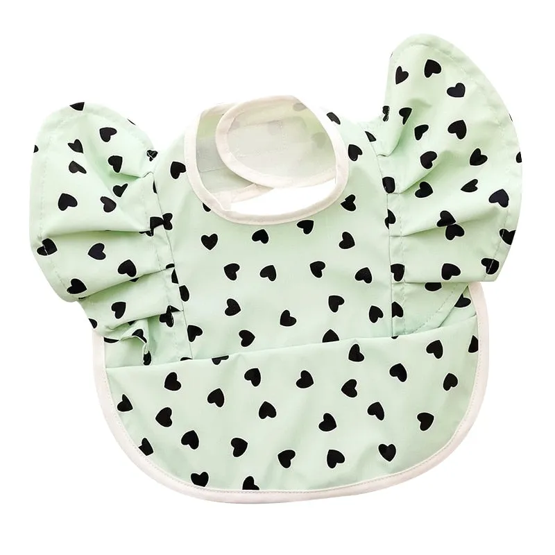 Ruffle Waterproof Cartoon Print Bibs